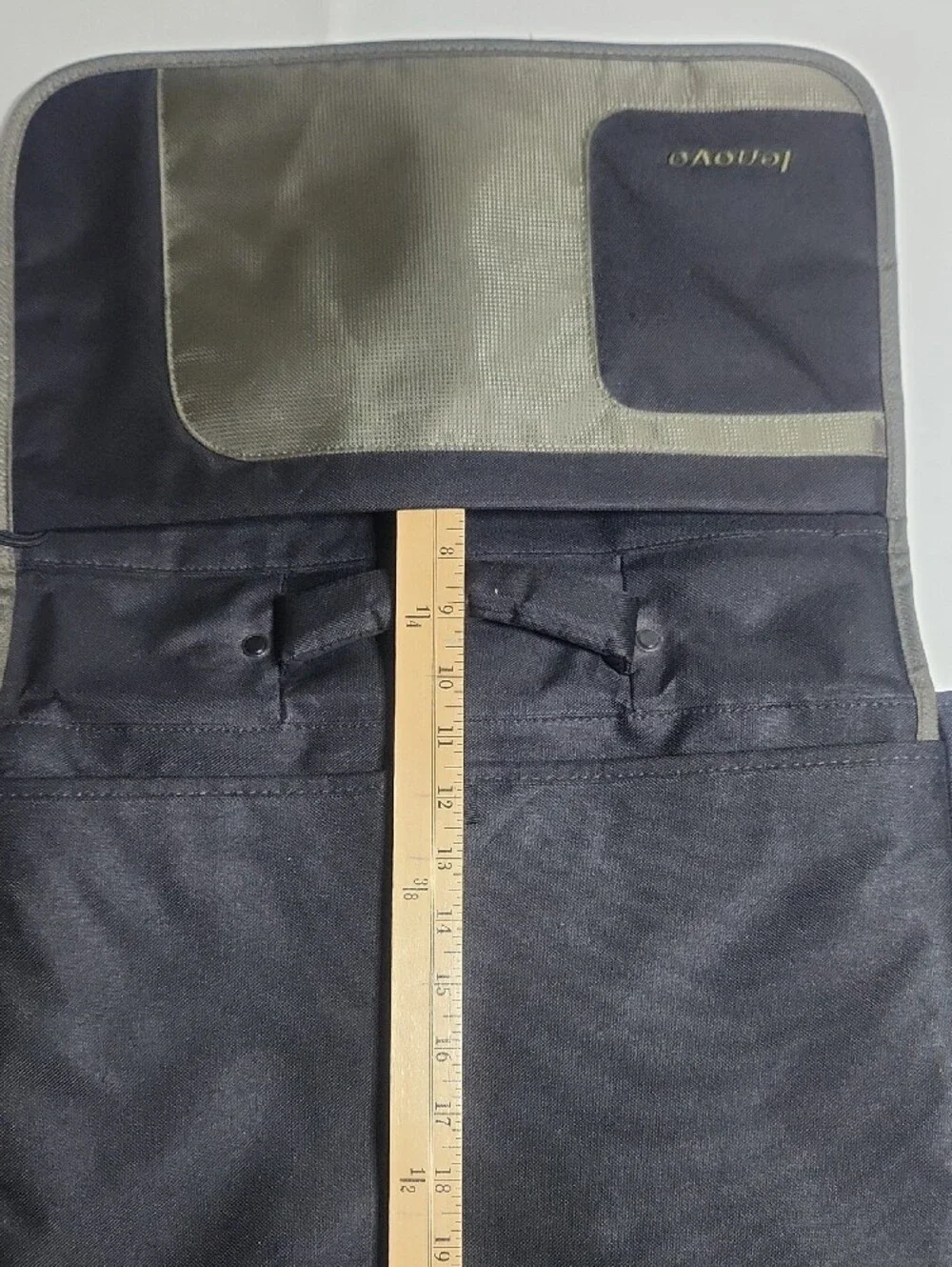 Lenovo Black and Olive Green Laptop Messenger Bag